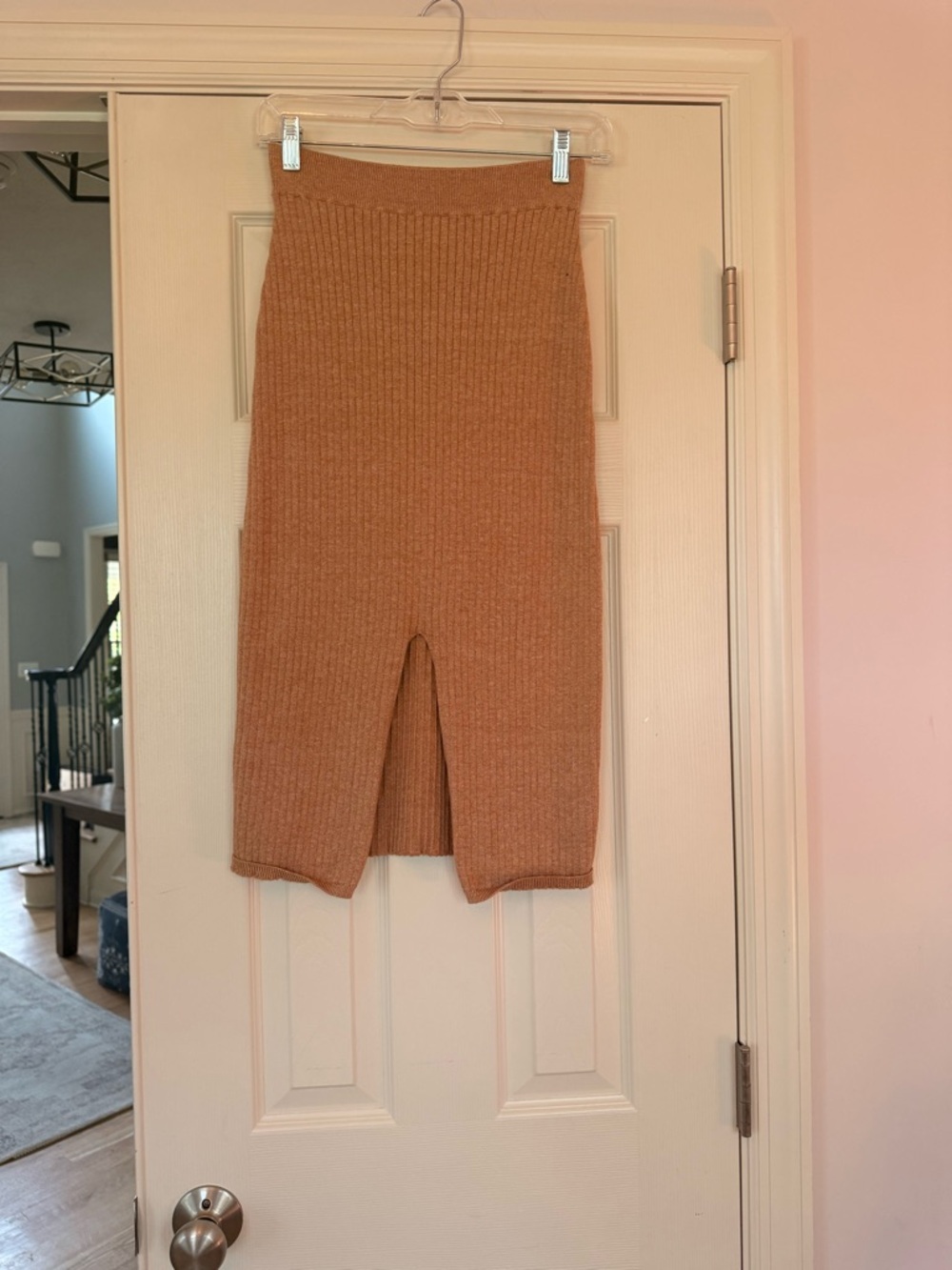 FREE PEOPLE Skyline Midi Sweater Skirt - Caramel Heather - Small - Picture 6 of 9